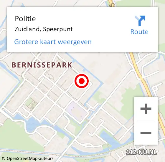 Locatie op kaart van de 112 melding: Politie Zuidland, Speerpunt op 10 mei 2024 02:24