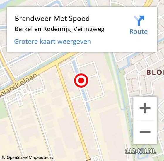 Locatie op kaart van de 112 melding: Brandweer Met Spoed Naar Berkel en Rodenrijs, Veilingweg op 10 mei 2024 02:50