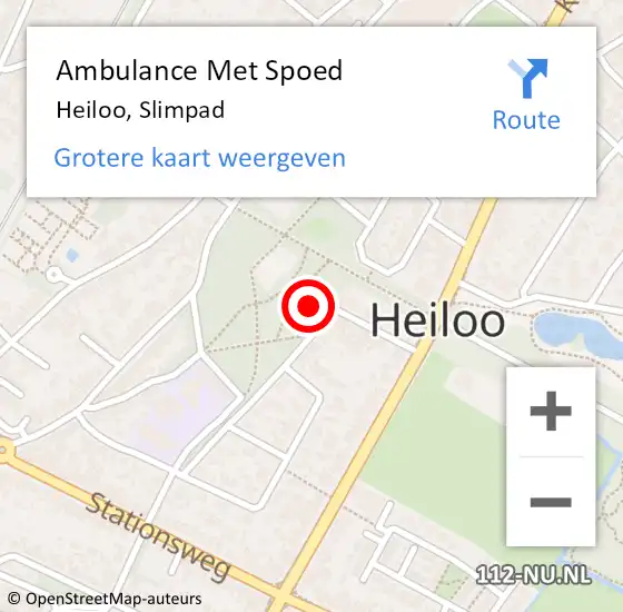 Locatie op kaart van de 112 melding: Ambulance Met Spoed Naar Heiloo, Slimpad op 10 mei 2024 02:53