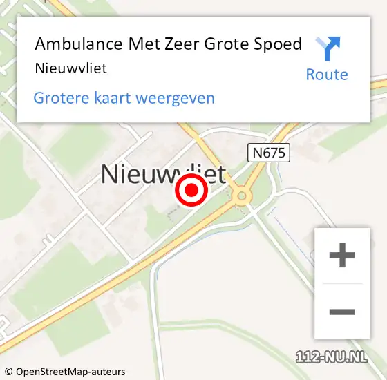 Locatie op kaart van de 112 melding: Ambulance Met Zeer Grote Spoed Naar Nieuwvliet op 10 mei 2024 03:15