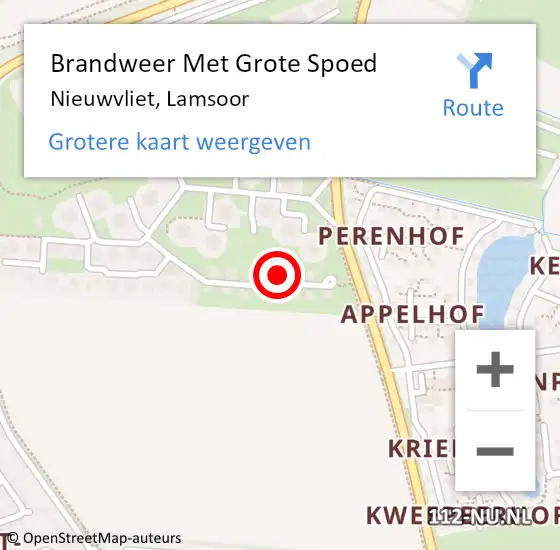Locatie op kaart van de 112 melding: Brandweer Met Grote Spoed Naar Nieuwvliet, Lamsoor op 10 mei 2024 03:15