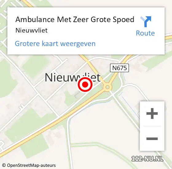 Locatie op kaart van de 112 melding: Ambulance Met Zeer Grote Spoed Naar Nieuwvliet op 10 mei 2024 03:18