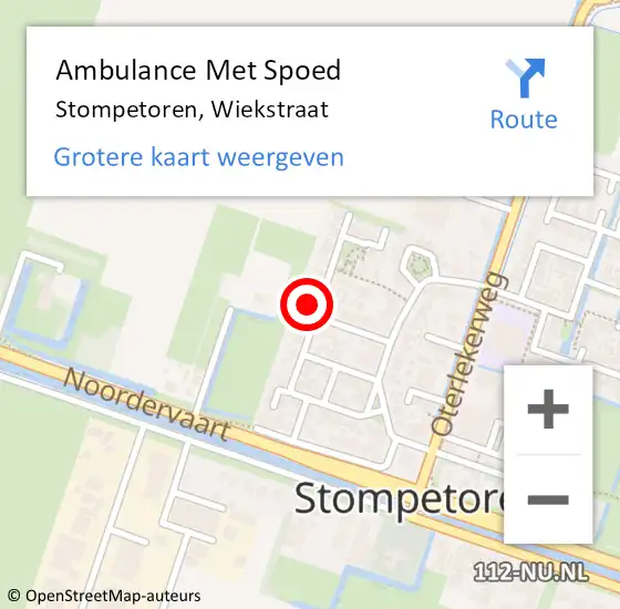 Locatie op kaart van de 112 melding: Ambulance Met Spoed Naar Stompetoren, Wiekstraat op 10 mei 2024 04:26