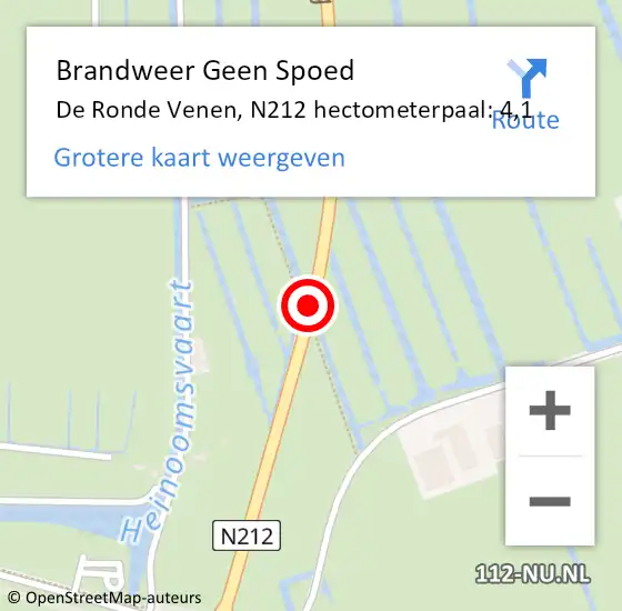 Locatie op kaart van de 112 melding: Brandweer Geen Spoed Naar De Ronde Venen, N212 hectometerpaal: 4,1 op 10 mei 2024 04:43
