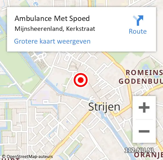 Locatie op kaart van de 112 melding: Ambulance Met Spoed Naar Mijnsheerenland, Kerkstraat op 10 mei 2024 05:23