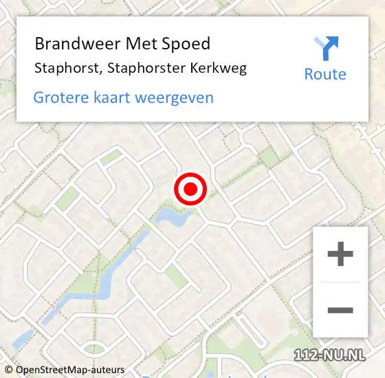 Locatie op kaart van de 112 melding: Brandweer Met Spoed Naar Staphorst, Staphorster Kerkweg op 10 mei 2024 05:27