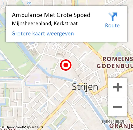 Locatie op kaart van de 112 melding: Ambulance Met Grote Spoed Naar Mijnsheerenland, Kerkstraat op 10 mei 2024 05:30