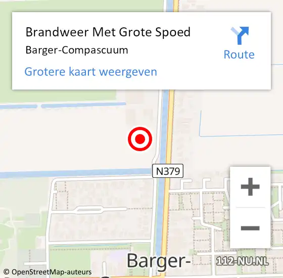 Locatie op kaart van de 112 melding: Brandweer Met Grote Spoed Naar Barger-Compascuum op 10 mei 2024 06:13