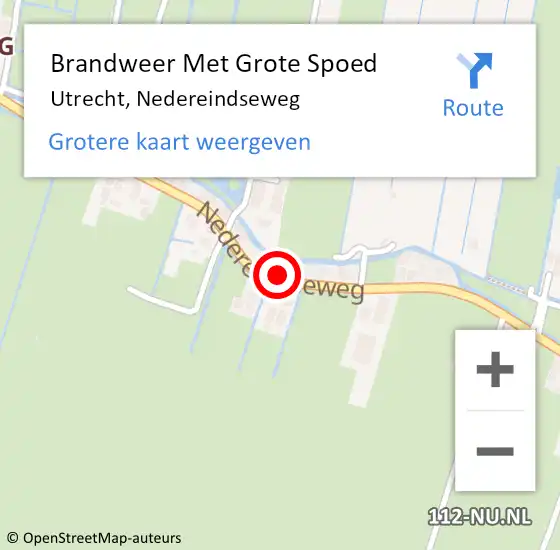 Locatie op kaart van de 112 melding: Brandweer Met Grote Spoed Naar Utrecht, Nedereindseweg op 10 mei 2024 06:37