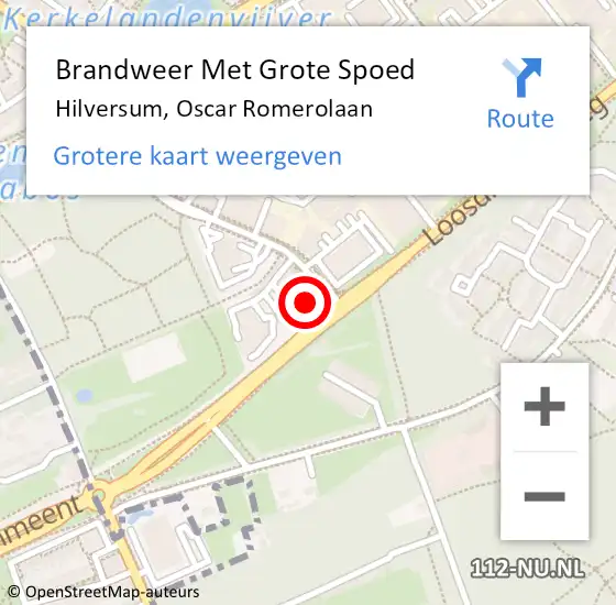 Locatie op kaart van de 112 melding: Brandweer Met Grote Spoed Naar Hilversum, Oscar Romerolaan op 10 mei 2024 06:52