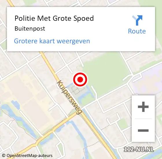 Locatie op kaart van de 112 melding: Politie Met Grote Spoed Naar Buitenpost op 10 mei 2024 06:54