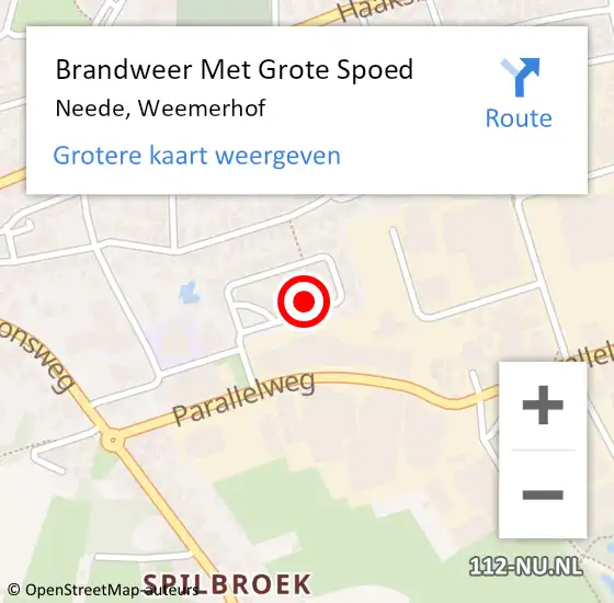 Locatie op kaart van de 112 melding: Brandweer Met Grote Spoed Naar Neede, Weemerhof op 10 mei 2024 07:29