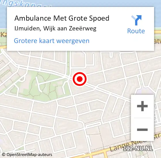 Locatie op kaart van de 112 melding: Ambulance Met Grote Spoed Naar IJmuiden, Wijk aan Zeeërweg op 10 mei 2024 08:04