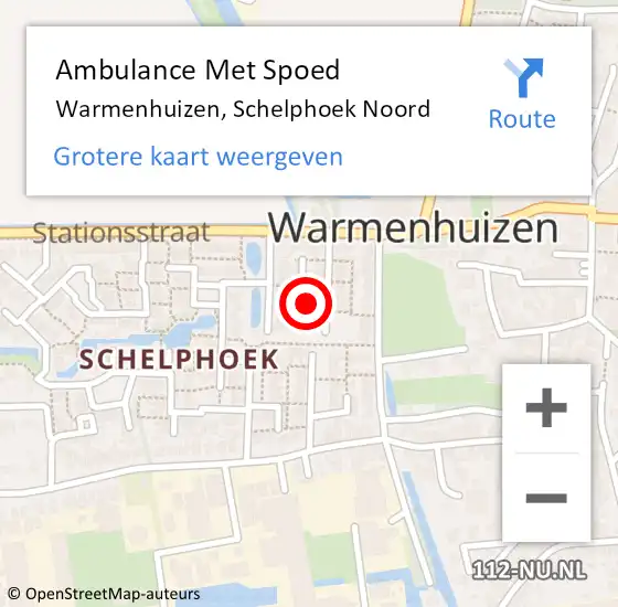Locatie op kaart van de 112 melding: Ambulance Met Spoed Naar Warmenhuizen, Schelphoek Noord op 10 mei 2024 08:11