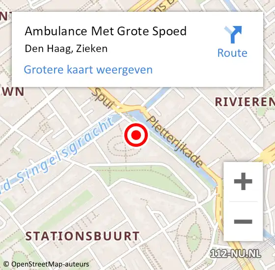 Locatie op kaart van de 112 melding: Ambulance Met Grote Spoed Naar Den Haag, Zieken op 10 mei 2024 08:27