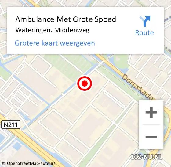 Locatie op kaart van de 112 melding: Ambulance Met Grote Spoed Naar Wateringen, Middenweg op 10 mei 2024 10:05