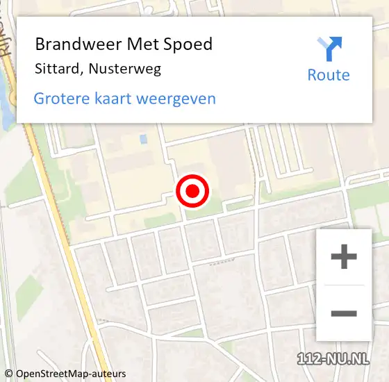 Locatie op kaart van de 112 melding: Brandweer Met Spoed Naar Sittard, Nusterweg op 10 mei 2024 10:15
