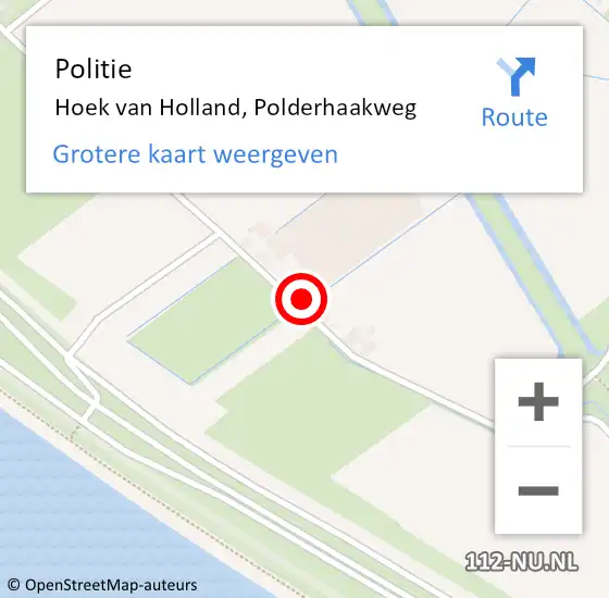 Locatie op kaart van de 112 melding: Politie Hoek van Holland, Polderhaakweg op 10 mei 2024 10:21