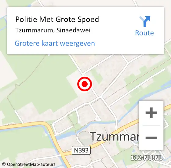 Locatie op kaart van de 112 melding: Politie Met Grote Spoed Naar Tzummarum, Sinaedawei op 10 mei 2024 10:36