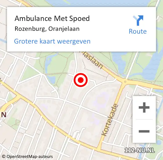 Locatie op kaart van de 112 melding: Ambulance Met Spoed Naar Rozenburg, Oranjelaan op 10 mei 2024 10:38