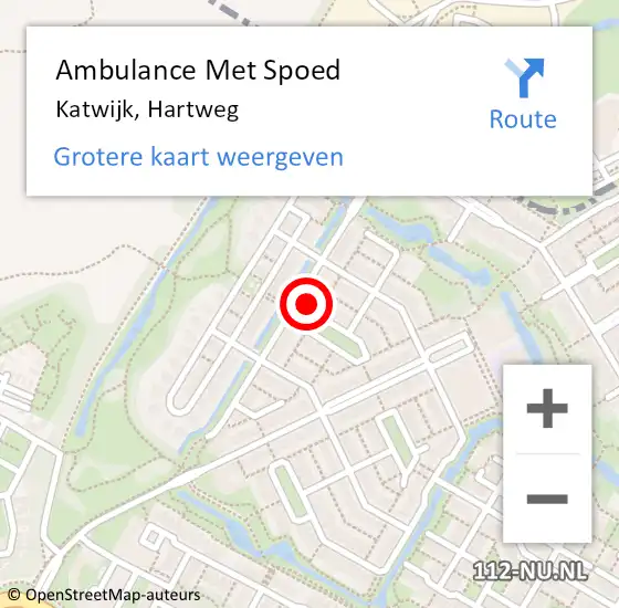 Locatie op kaart van de 112 melding: Ambulance Met Spoed Naar Katwijk, Hartweg op 10 mei 2024 10:40