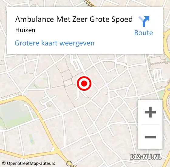 Locatie op kaart van de 112 melding: Ambulance Met Zeer Grote Spoed Naar Huizen op 10 mei 2024 11:04