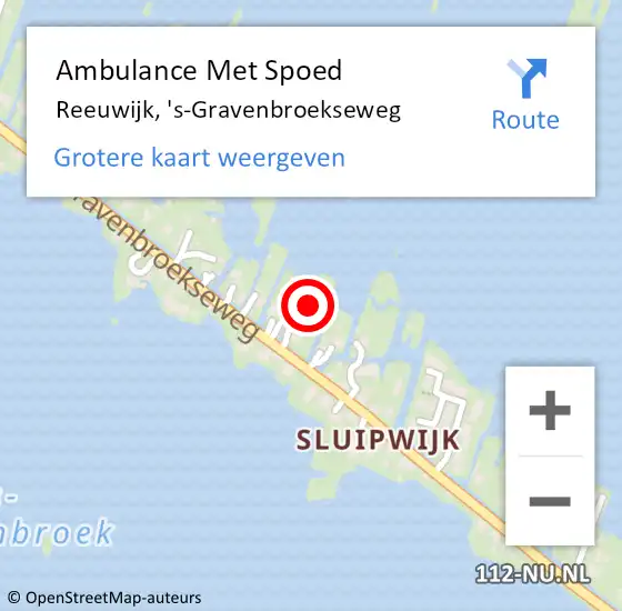 Locatie op kaart van de 112 melding: Ambulance Met Spoed Naar Reeuwijk, 's-Gravenbroekseweg op 10 mei 2024 11:12