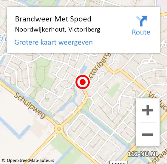 Locatie op kaart van de 112 melding: Brandweer Met Spoed Naar Noordwijkerhout, Victoriberg op 10 mei 2024 11:29