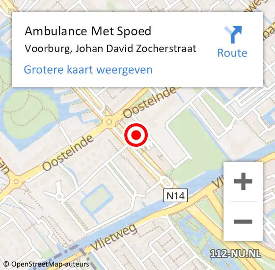 Locatie op kaart van de 112 melding: Ambulance Met Spoed Naar Voorburg, Johan David Zocherstraat op 10 mei 2024 11:42