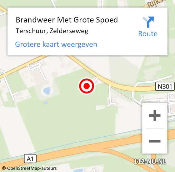 Locatie op kaart van de 112 melding: Brandweer Met Grote Spoed Naar Terschuur, Zelderseweg op 10 mei 2024 11:43