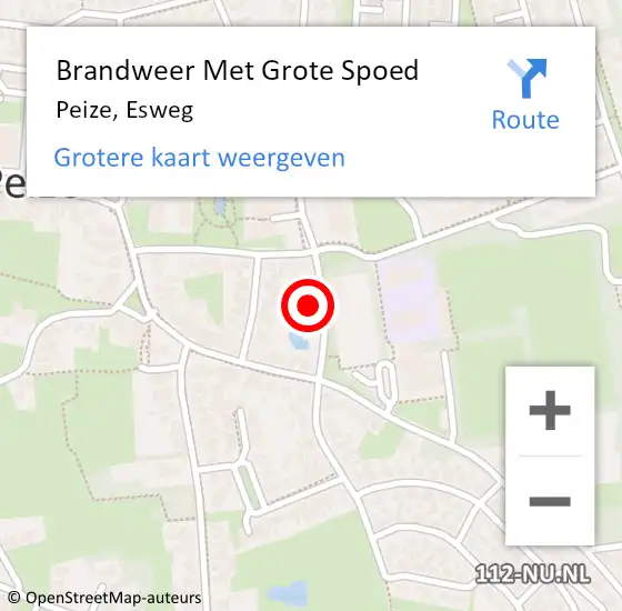 Locatie op kaart van de 112 melding: Brandweer Met Grote Spoed Naar Peize, Esweg op 10 mei 2024 11:45