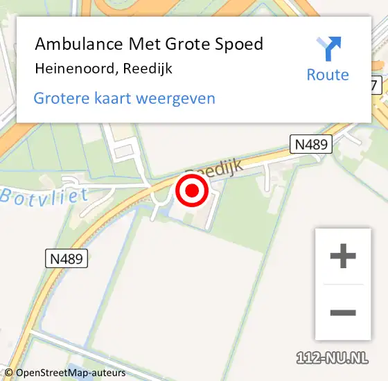 Locatie op kaart van de 112 melding: Ambulance Met Grote Spoed Naar Heinenoord, Reedijk op 10 mei 2024 11:45