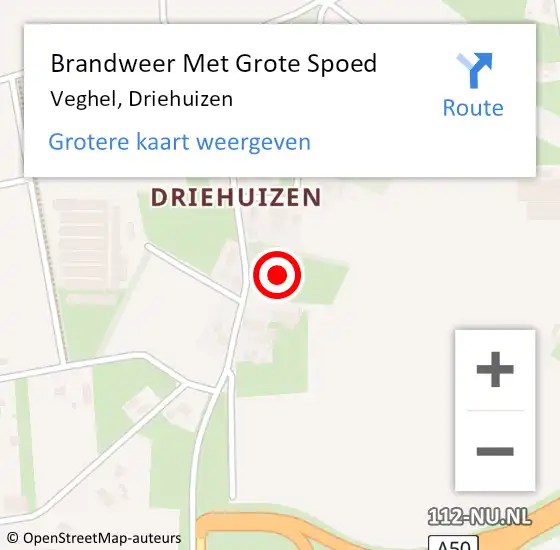 Locatie op kaart van de 112 melding: Brandweer Met Grote Spoed Naar Veghel, Driehuizen op 10 mei 2024 11:51