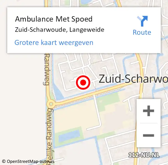 Locatie op kaart van de 112 melding: Ambulance Met Spoed Naar Zuid-Scharwoude, Langeweide op 10 mei 2024 12:13