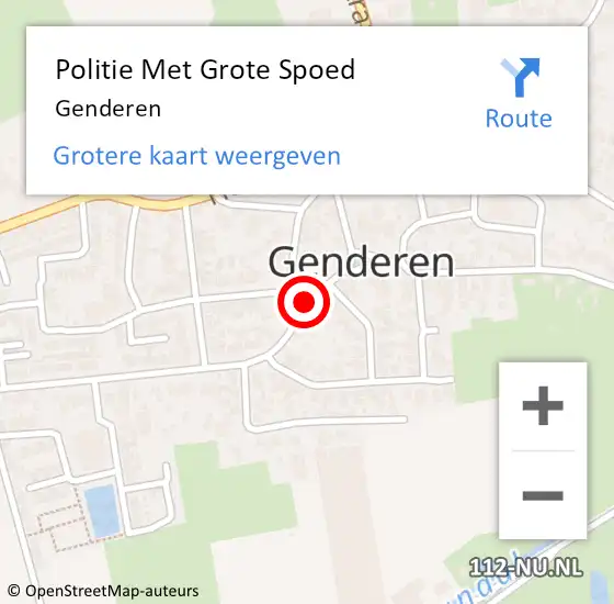 Locatie op kaart van de 112 melding: Politie Met Grote Spoed Naar Genderen op 10 mei 2024 12:36