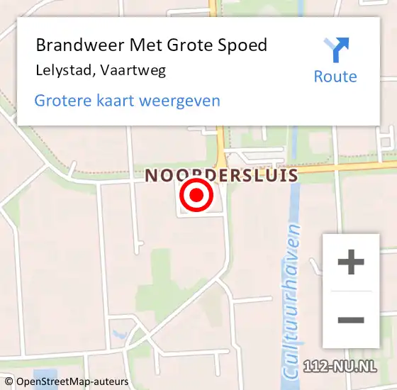 Locatie op kaart van de 112 melding: Brandweer Met Grote Spoed Naar Lelystad, Vaartweg op 10 mei 2024 13:25