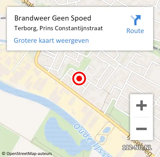Locatie op kaart van de 112 melding: Brandweer Geen Spoed Naar Terborg, Prins Constantijnstraat op 10 mei 2024 13:28