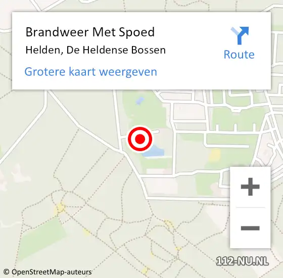 Locatie op kaart van de 112 melding: Brandweer Met Spoed Naar Helden, De Heldense Bossen op 10 mei 2024 13:44