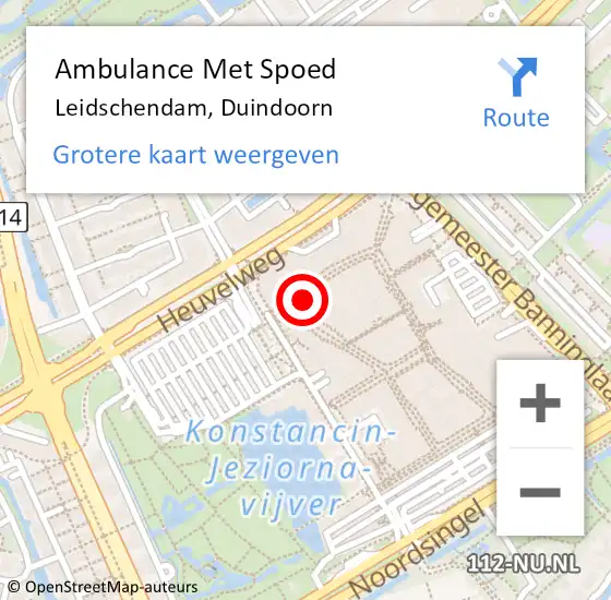 Locatie op kaart van de 112 melding: Ambulance Met Spoed Naar Leidschendam, Duindoorn op 10 mei 2024 13:57