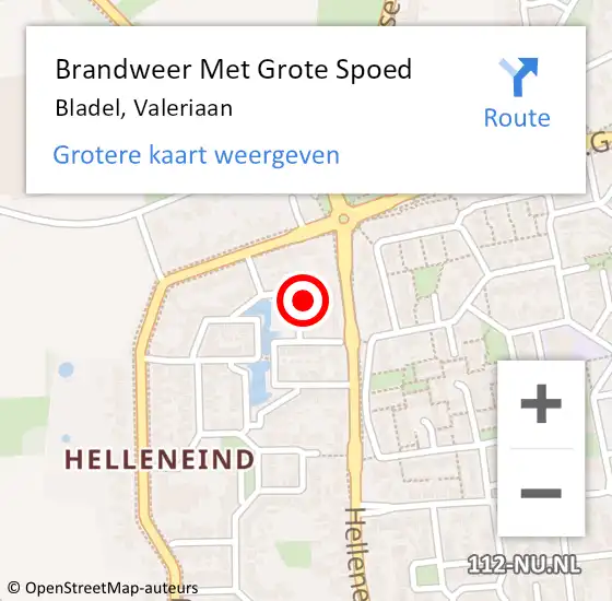 Locatie op kaart van de 112 melding: Brandweer Met Grote Spoed Naar Bladel, Valeriaan op 10 mei 2024 14:04