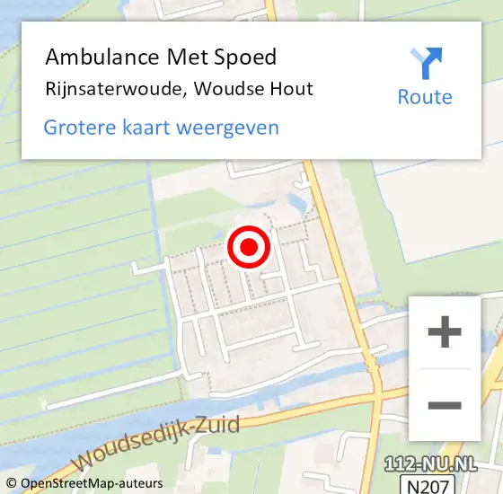 Locatie op kaart van de 112 melding: Ambulance Met Spoed Naar Rijnsaterwoude, Woudse Hout op 10 mei 2024 14:05