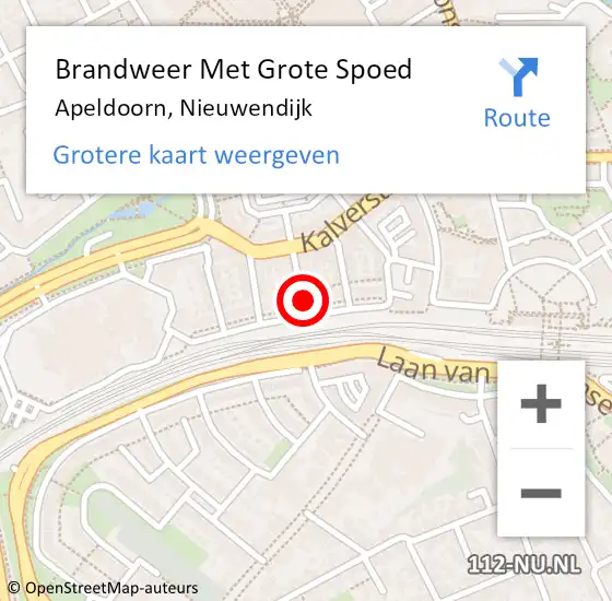 Locatie op kaart van de 112 melding: Brandweer Met Grote Spoed Naar Apeldoorn, Nieuwendijk op 10 mei 2024 14:40