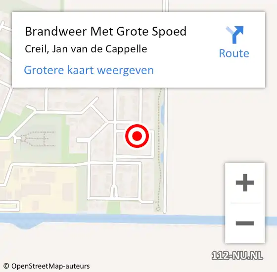 Locatie op kaart van de 112 melding: Brandweer Met Grote Spoed Naar Creil, Jan van de Cappelle op 10 mei 2024 14:41