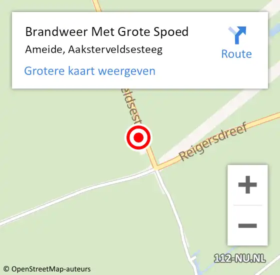 Locatie op kaart van de 112 melding: Brandweer Met Grote Spoed Naar Ameide, Aaksterveldsesteeg op 10 mei 2024 14:50