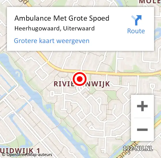 Locatie op kaart van de 112 melding: Ambulance Met Grote Spoed Naar Heerhugowaard, Uiterwaard op 10 mei 2024 14:52