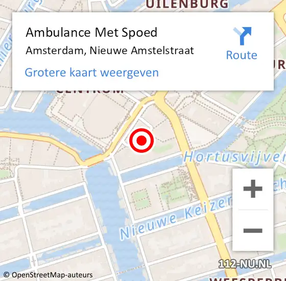 Locatie op kaart van de 112 melding: Ambulance Met Spoed Naar Amsterdam, Nieuwe Amstelstraat op 10 mei 2024 15:04