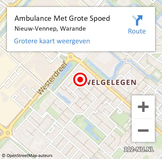 Locatie op kaart van de 112 melding: Ambulance Met Grote Spoed Naar Nieuw-Vennep, Warande op 10 mei 2024 15:06