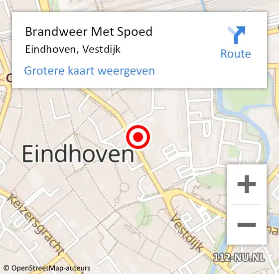 Locatie op kaart van de 112 melding: Brandweer Met Spoed Naar Eindhoven, Vestdijk op 10 mei 2024 15:11