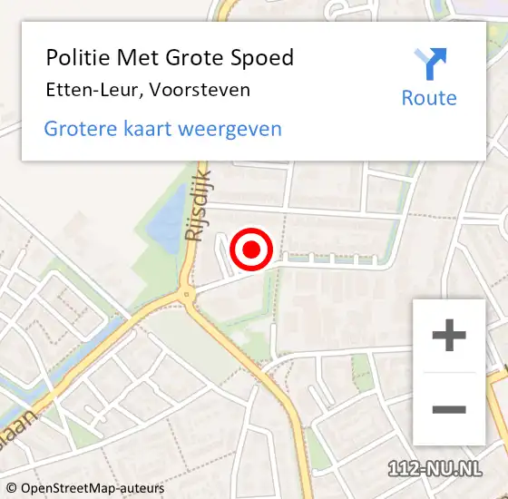 Locatie op kaart van de 112 melding: Politie Met Grote Spoed Naar Etten-Leur, Voorsteven op 10 mei 2024 15:19