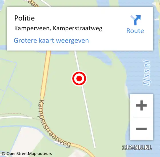 Locatie op kaart van de 112 melding: Politie Kamperveen, Kamperstraatweg op 10 mei 2024 15:33